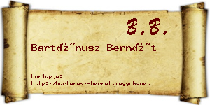 Bartánusz Bernát névjegykártya